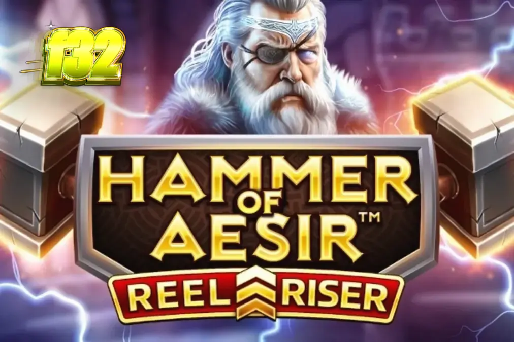 Tampilan antarmuka seluler slot Hammer of Aesir dengan desain Norse yang gelap dan ikon yang tajam.
